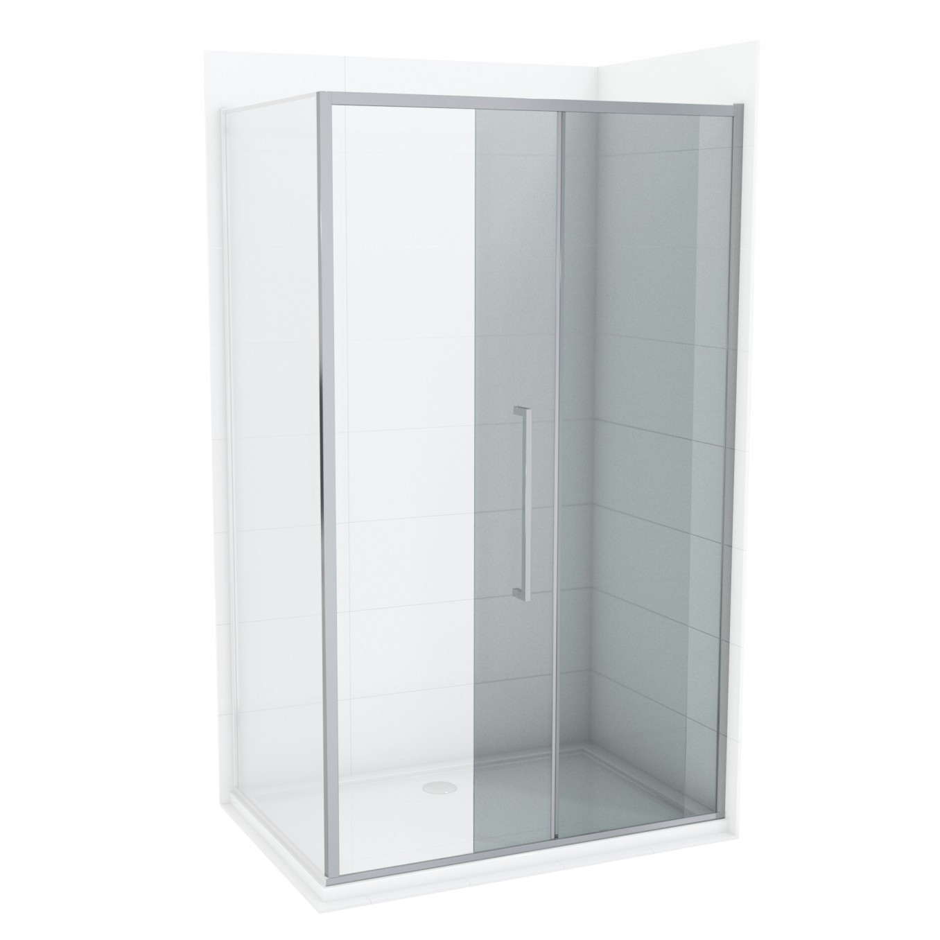 COPEN Stakleni paravan Devon 200, 100 x 200 cm, Providno staklo 6 mm, Hromirani ram