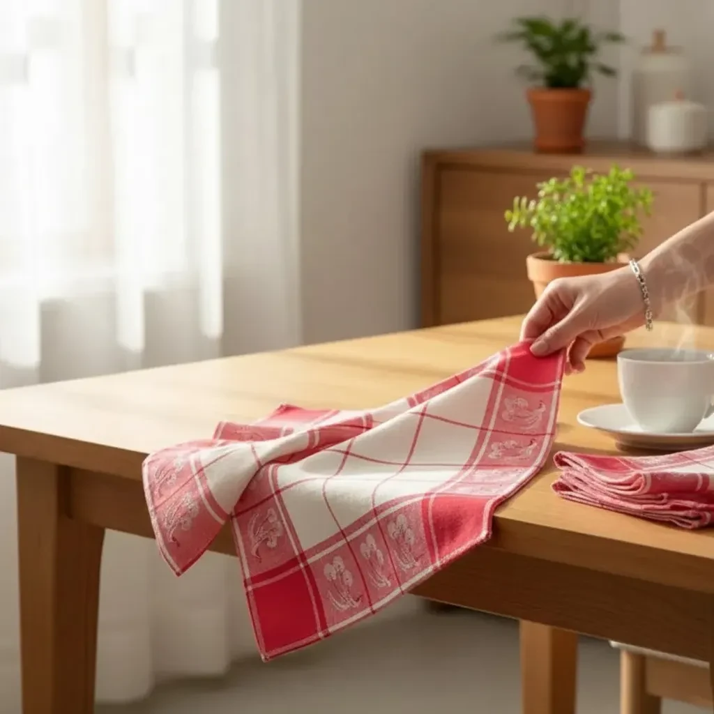 Viktorija Kuhinjska krpa Trešnja, 50x70cm, Roze