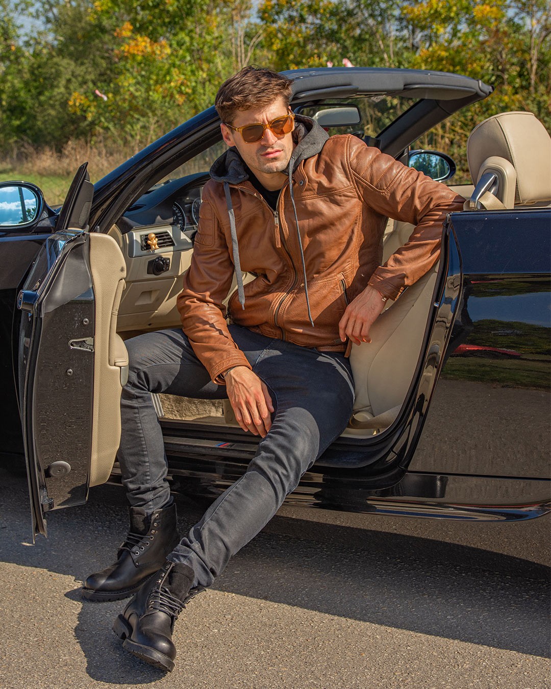 MUSTANG Muška kožna jakna Tilos, Braon