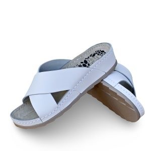 Prom M2 Ženske kožne papuče, Bele