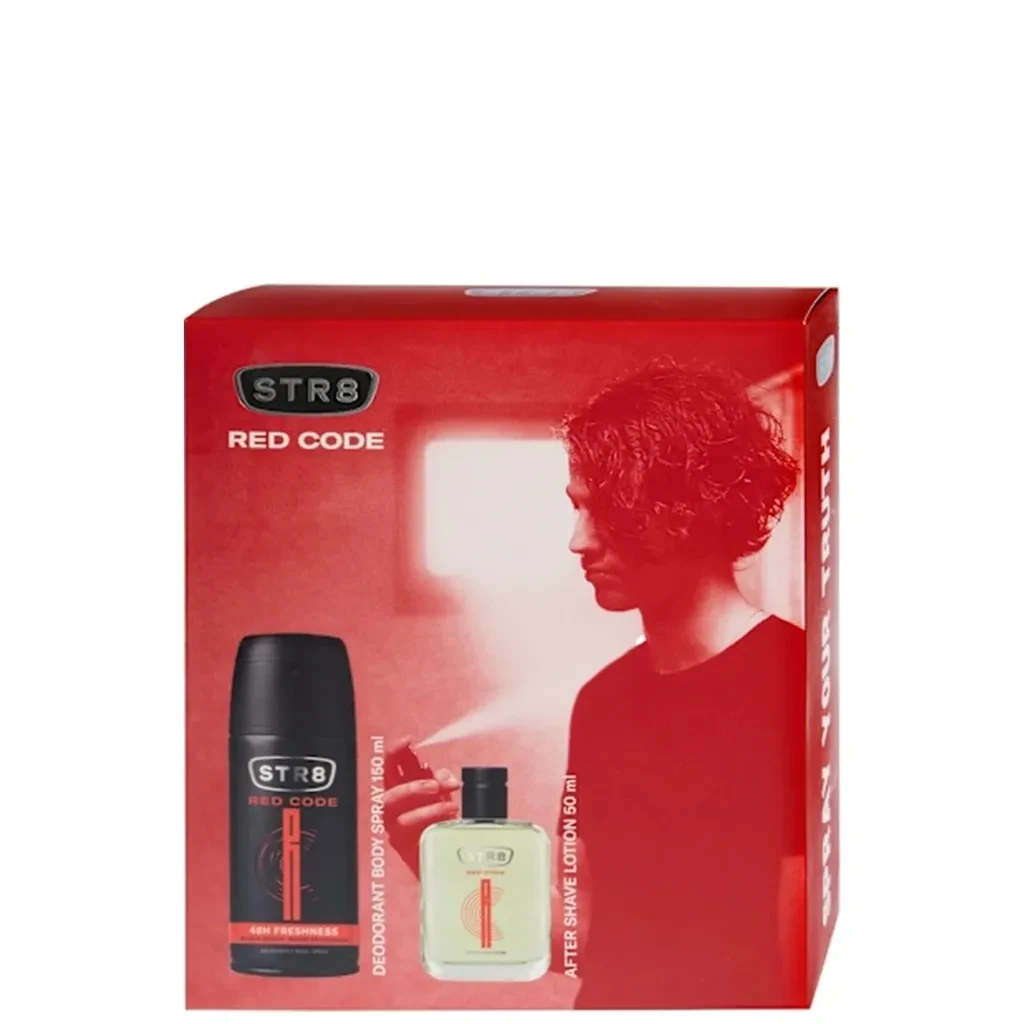 STR8 Muški set Red Code Losion posle brijanja 50 ml + dezodorans 150 ml