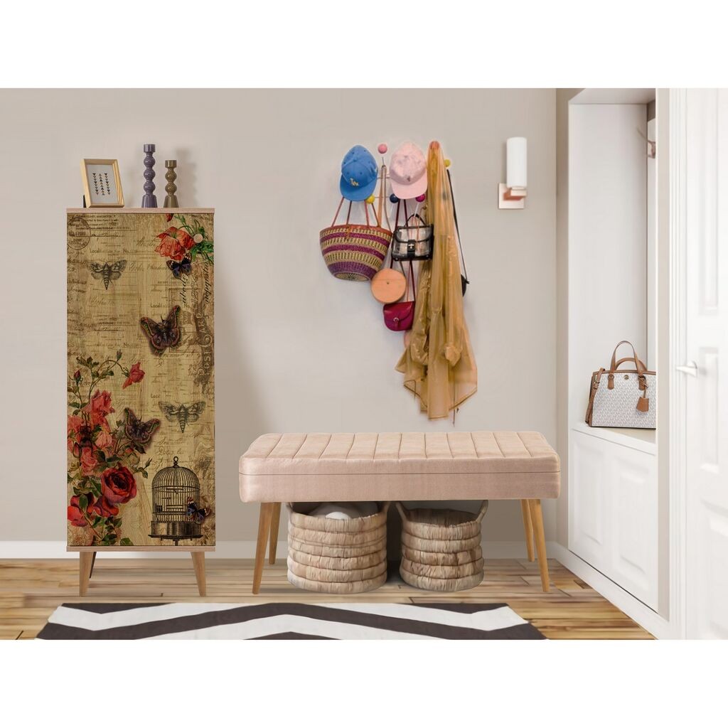 Hanah Home Set Nameštaj za hodnik Filinta 734 0900, Prljavo roze