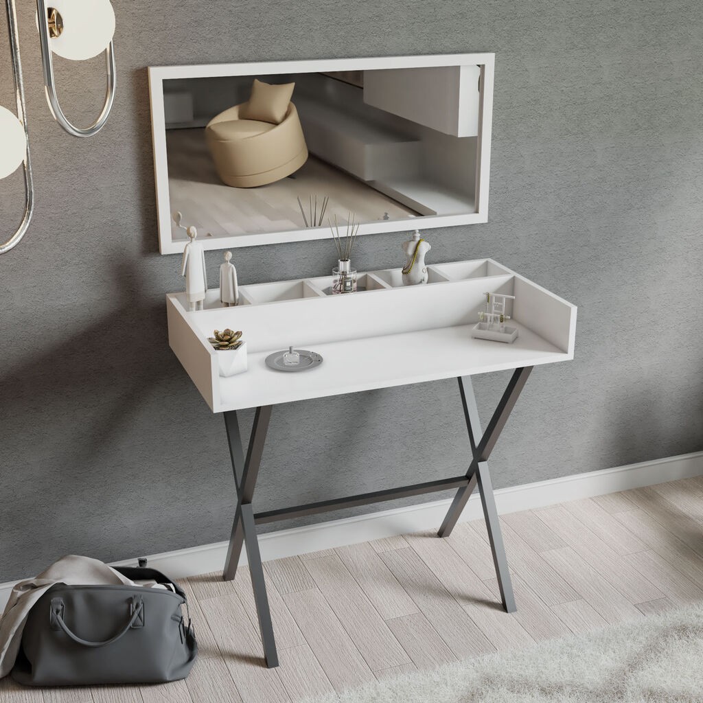 Hanah Home Sto za šminkanje Atina, 100x91x50 cm, Beli