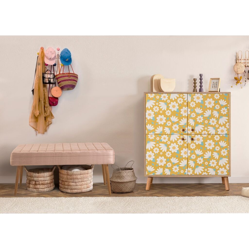 Hanah Home Set Nameštaj za hodnik Multilux Posy 0900, Prljavo roze