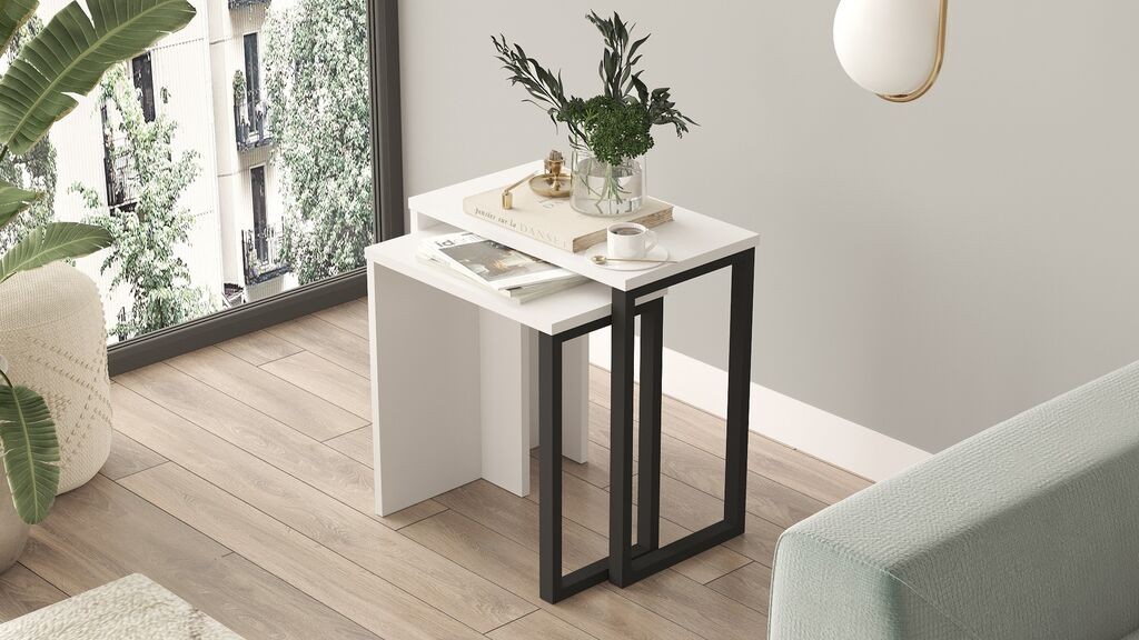 Hanah Home Set klub stolova On7-W, 2 komada, Beli