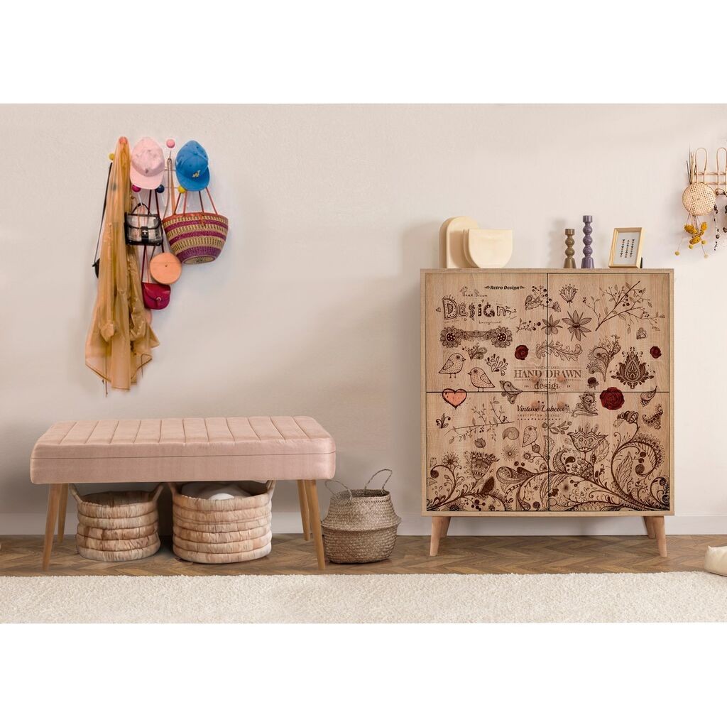 Hanah Home Set Nameštaj za hodnik Multilux 731 0900, Prljavo roze