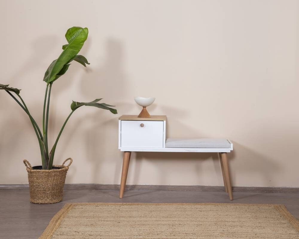 Hanah Home Klupa Bohem, 55x150x2,2 cm, Bela