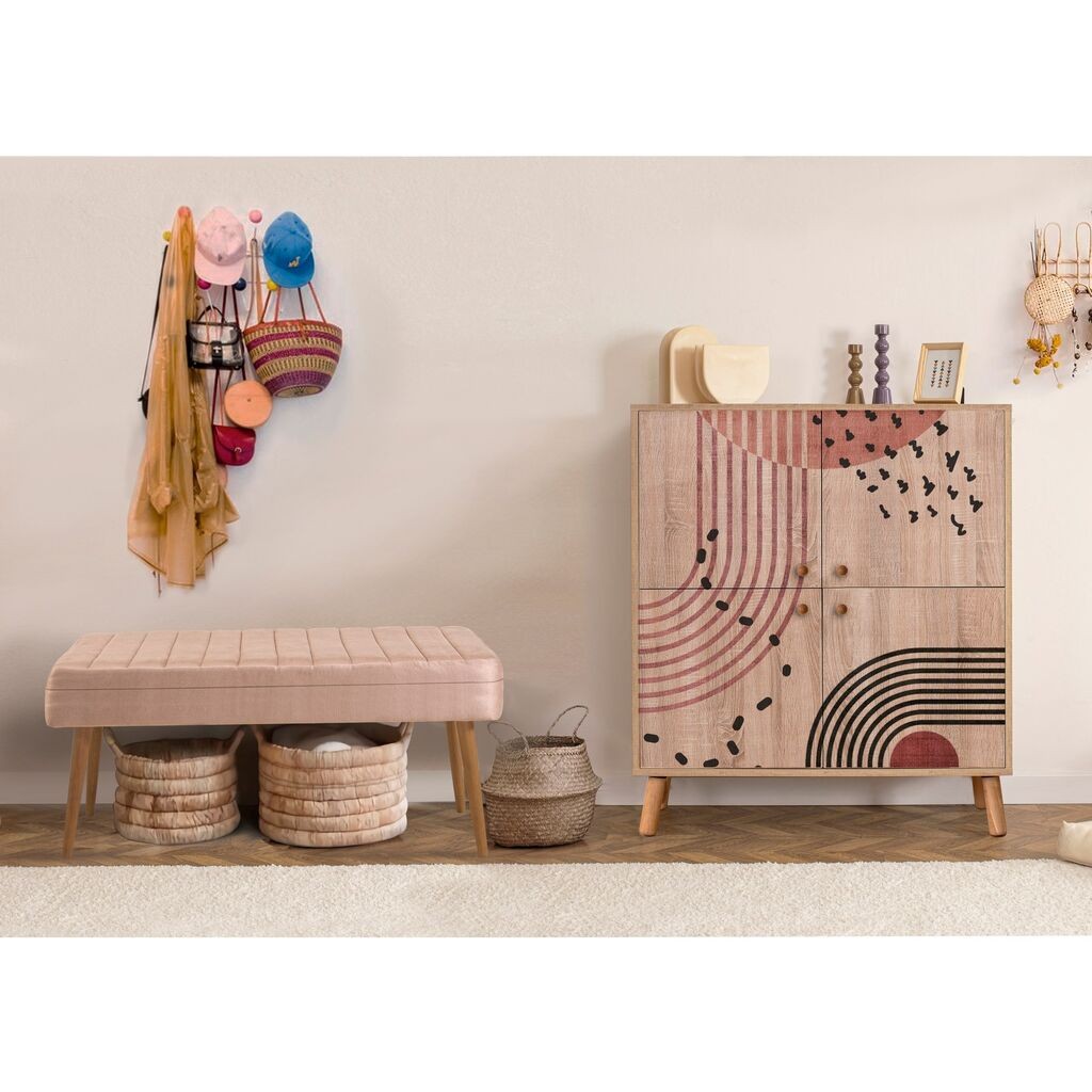 Hanah Home Set Nameštaj za hodnik Multilux 984 0900, Prljavo roze