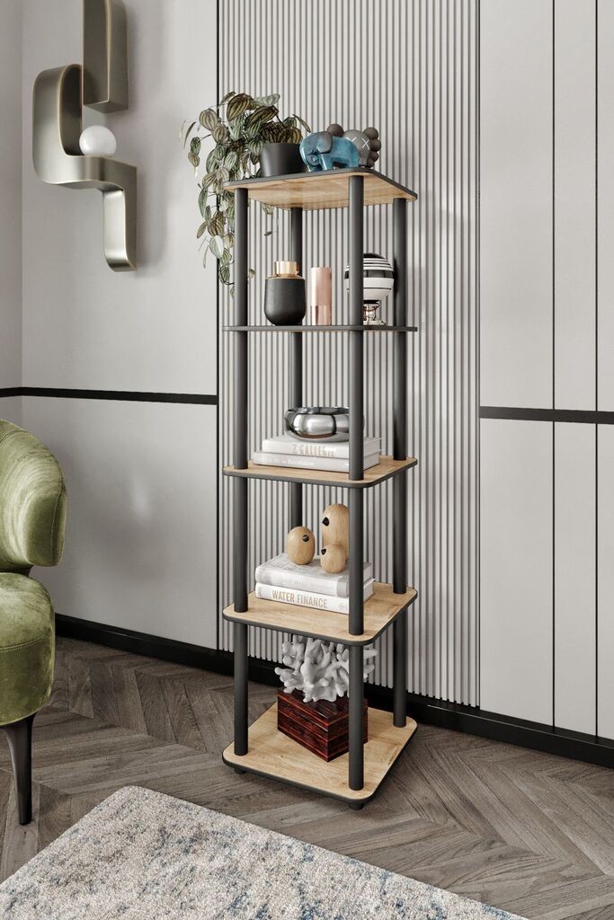 Hanah Home Polica za kuću Bookcase, 34x140x34 cm, Boje hrasta