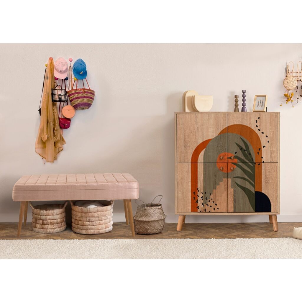 Hanah Home Set Nameštaj za hodnik Multilux 985 0900, Prljavo roze