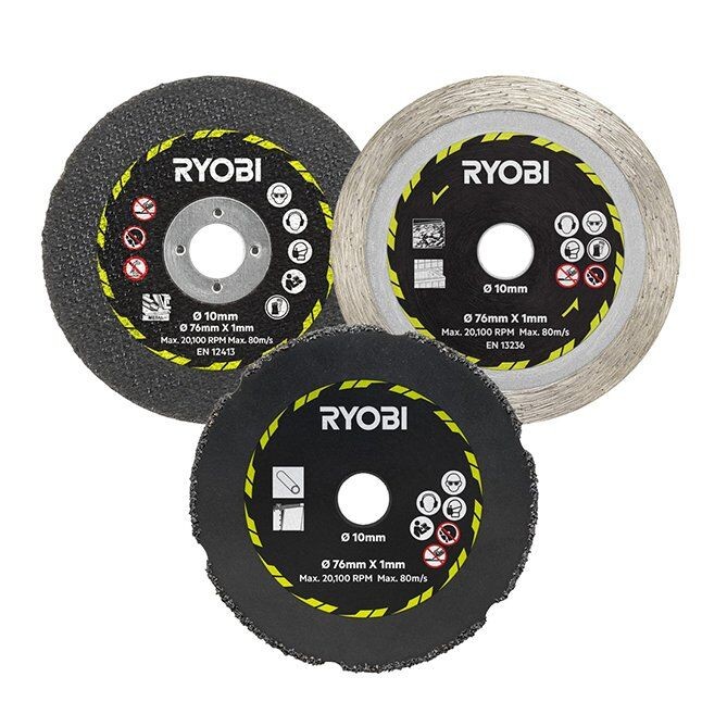 Ryobi Set diskova za sečenje različitih materijala za RCT18C-0, 3 kom RAKCOT03