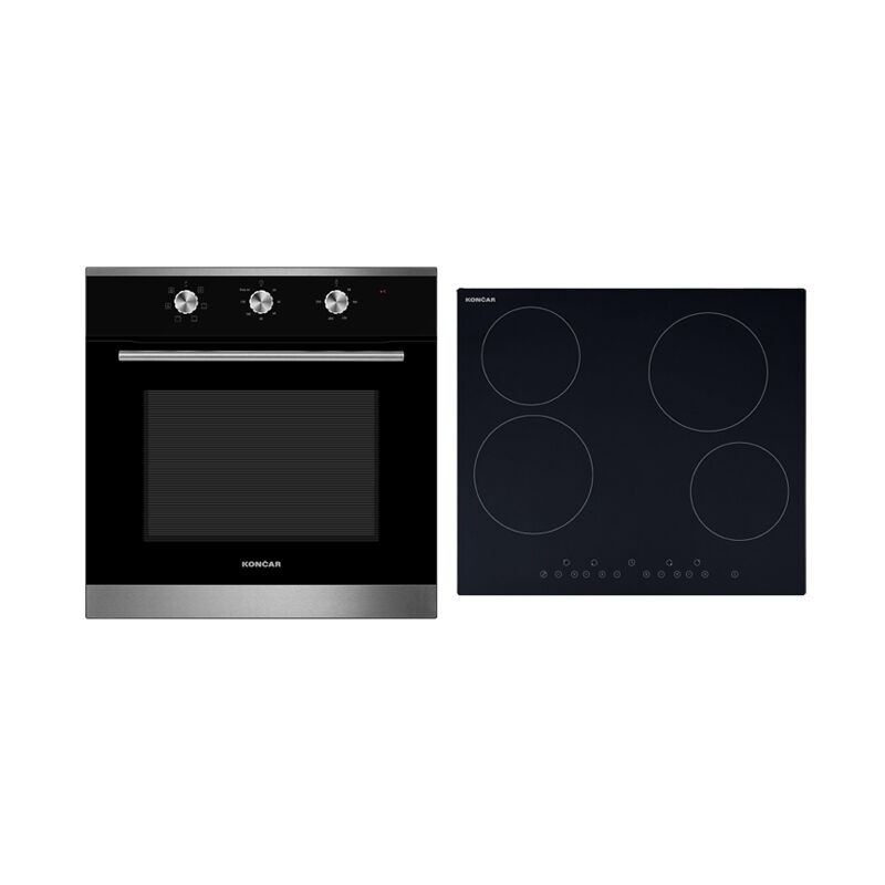 Končar Set ugradna rerna i staklokeramička ploča UGS-3, Crni