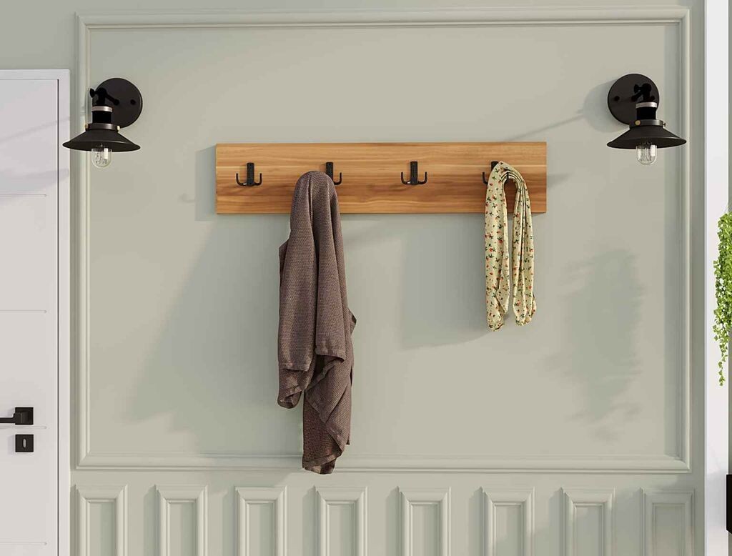 Hanah Home Zidni čiviluk Dortlu, 80x15x1.8 cm, Boje oraha