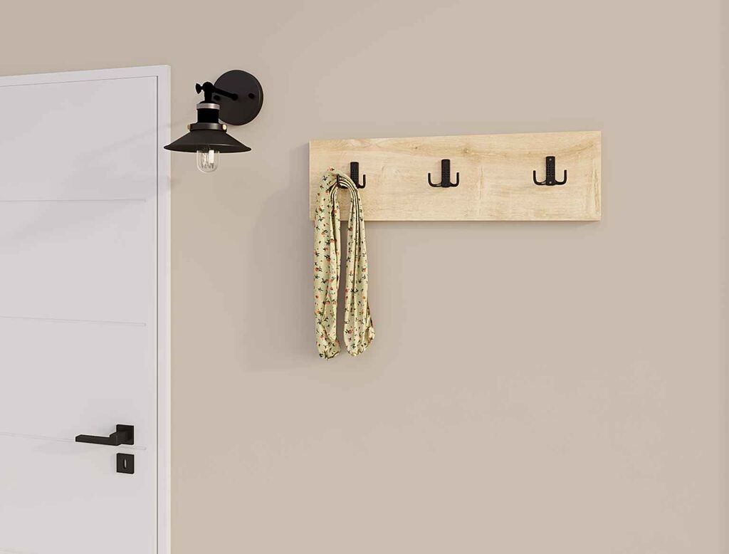 Hanah Home Zidni čiviluk Uclu, 36x12x1.8 cm, Boje hrasta