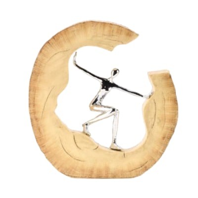 Widdop & Co Skulptura Hestia, Single Figure in Bark Ornament, 21.5 cm, Bež