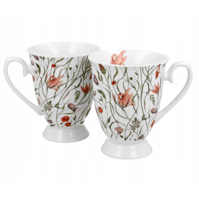 DUO Set šolja Flower Meadow Royal, 340 ml, 2 komada, Beli