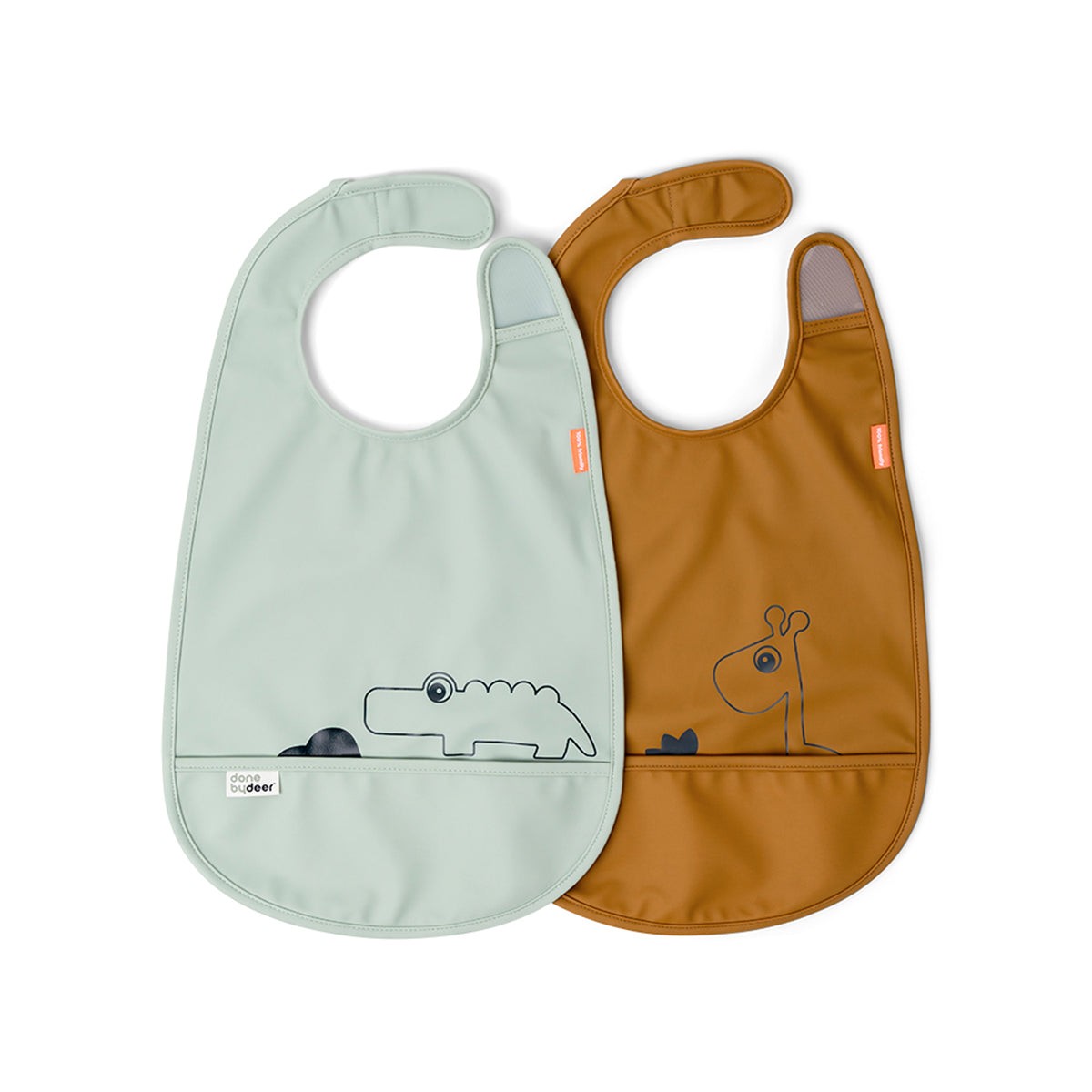 DONE BY DEER Portikla za bebe Deer Friends W/Velcro, 2 komada, Oker-siva