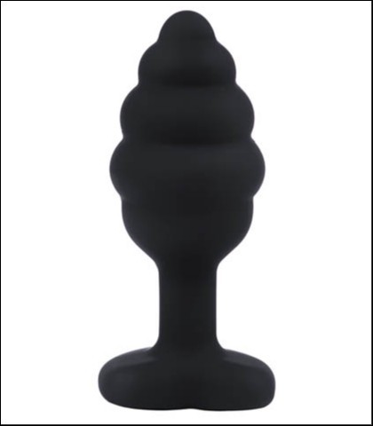 Silikonska rebrasta analna kupa, Crna