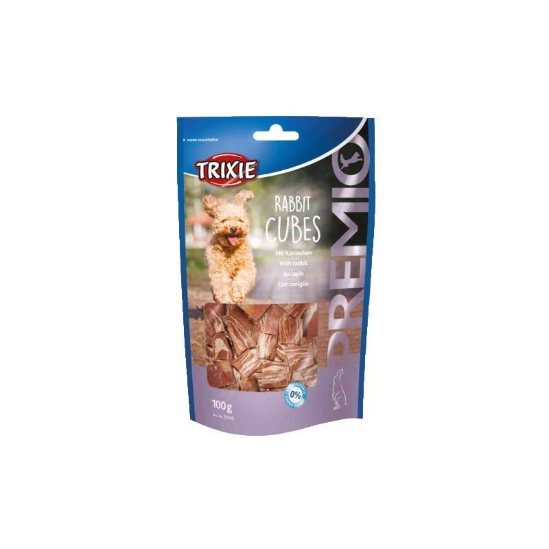 TRIXIE Poslastica za pse Premio, Kockice zečetine, 100 g