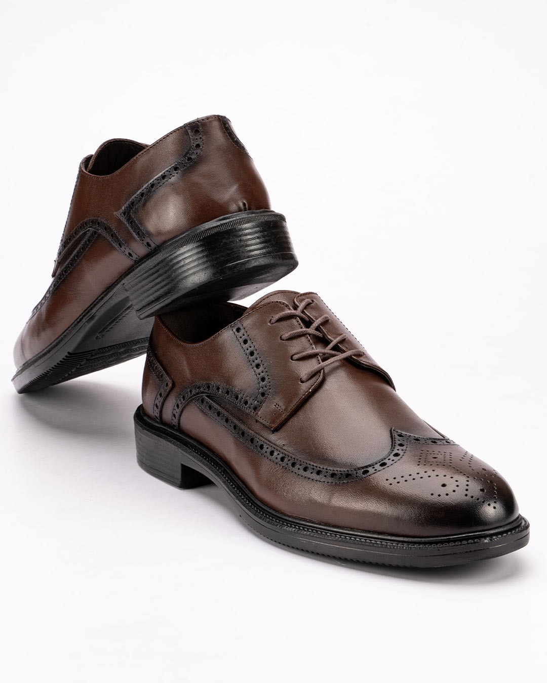 LA FORCE Muške kožne cipele DC-406, Tamnobraon