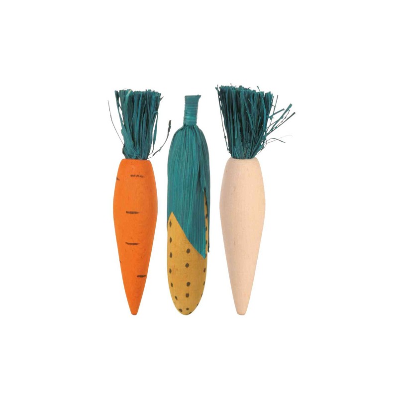 TRIXIE Igračka za glodare Povrće od drveta, 3 komada