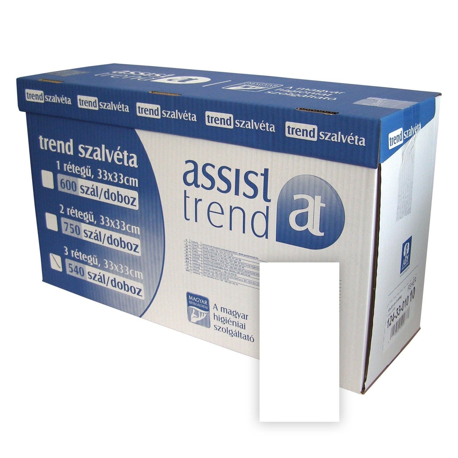 ASSIST-TREND Salveta, Jednoslojna, 33x33 cm, 600 komada, Bela