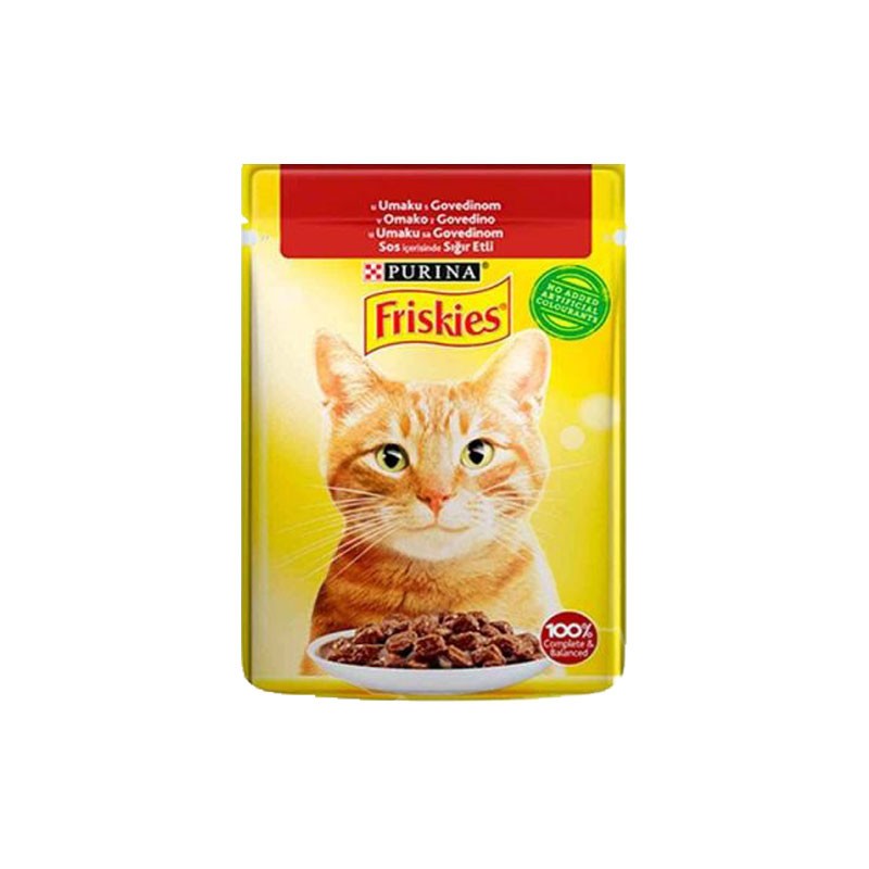 FRISKIES Vlažna hrana za mačke, Govedina, 85g
