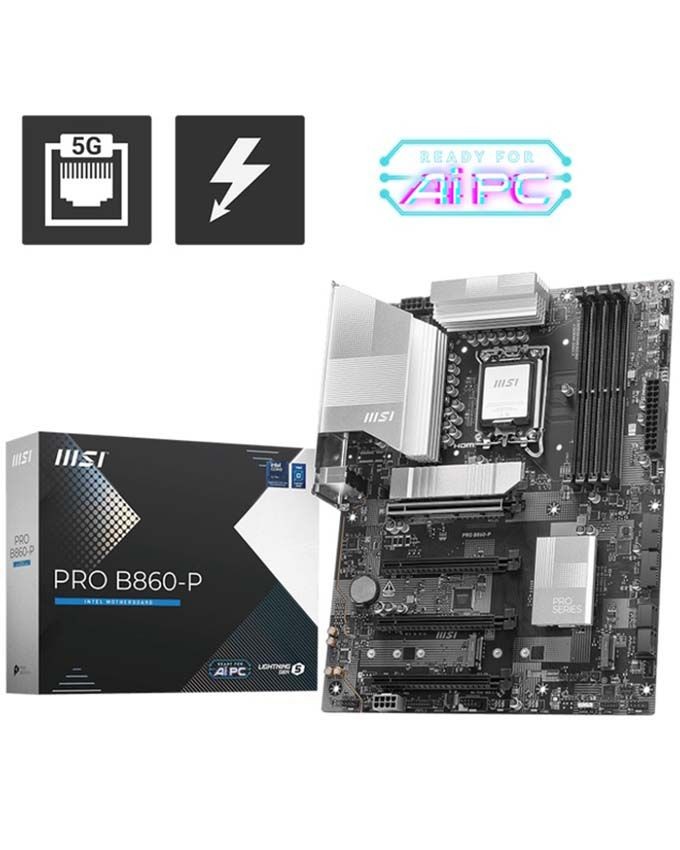 MSI Matična ploča PRO B860-P WIFI, Intel Core Ultra, UEFI BIOS, Intel B860, ATX