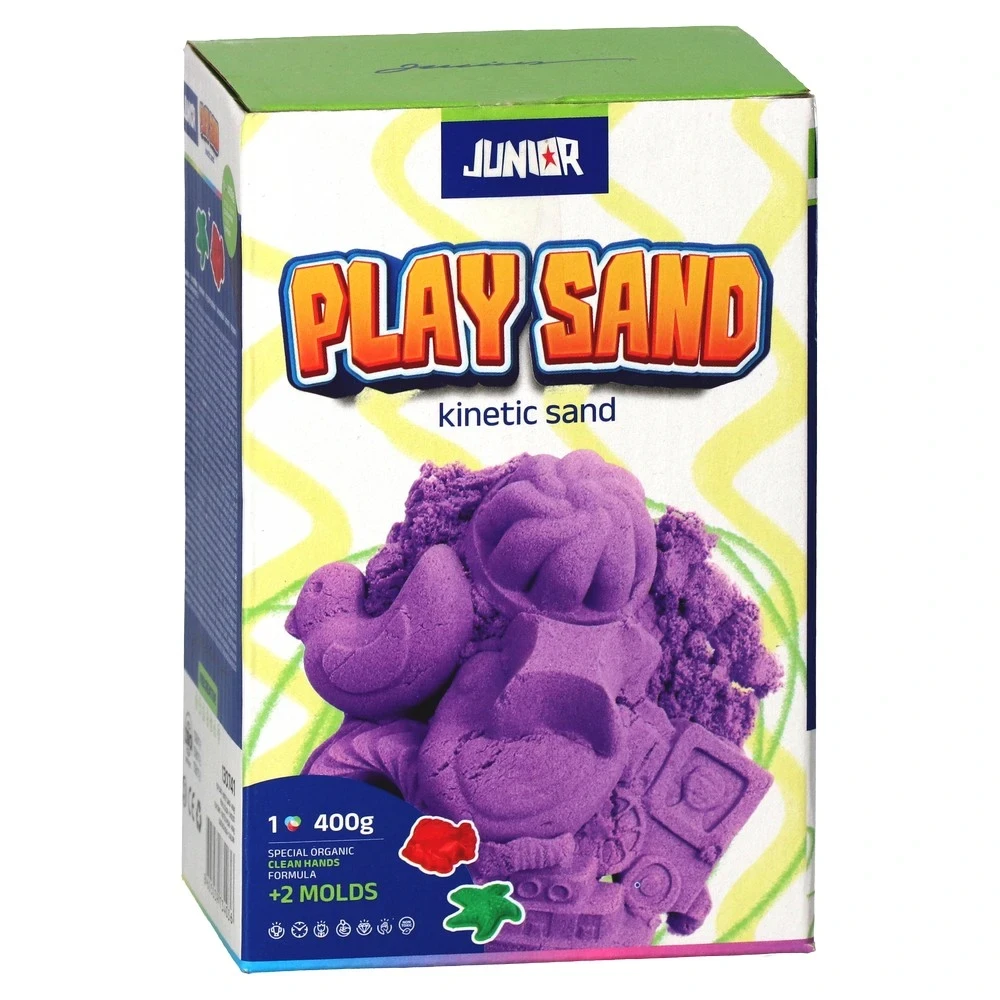 Junior Set kinetički pesak sa kalupima, 400 g, Ljubičasta