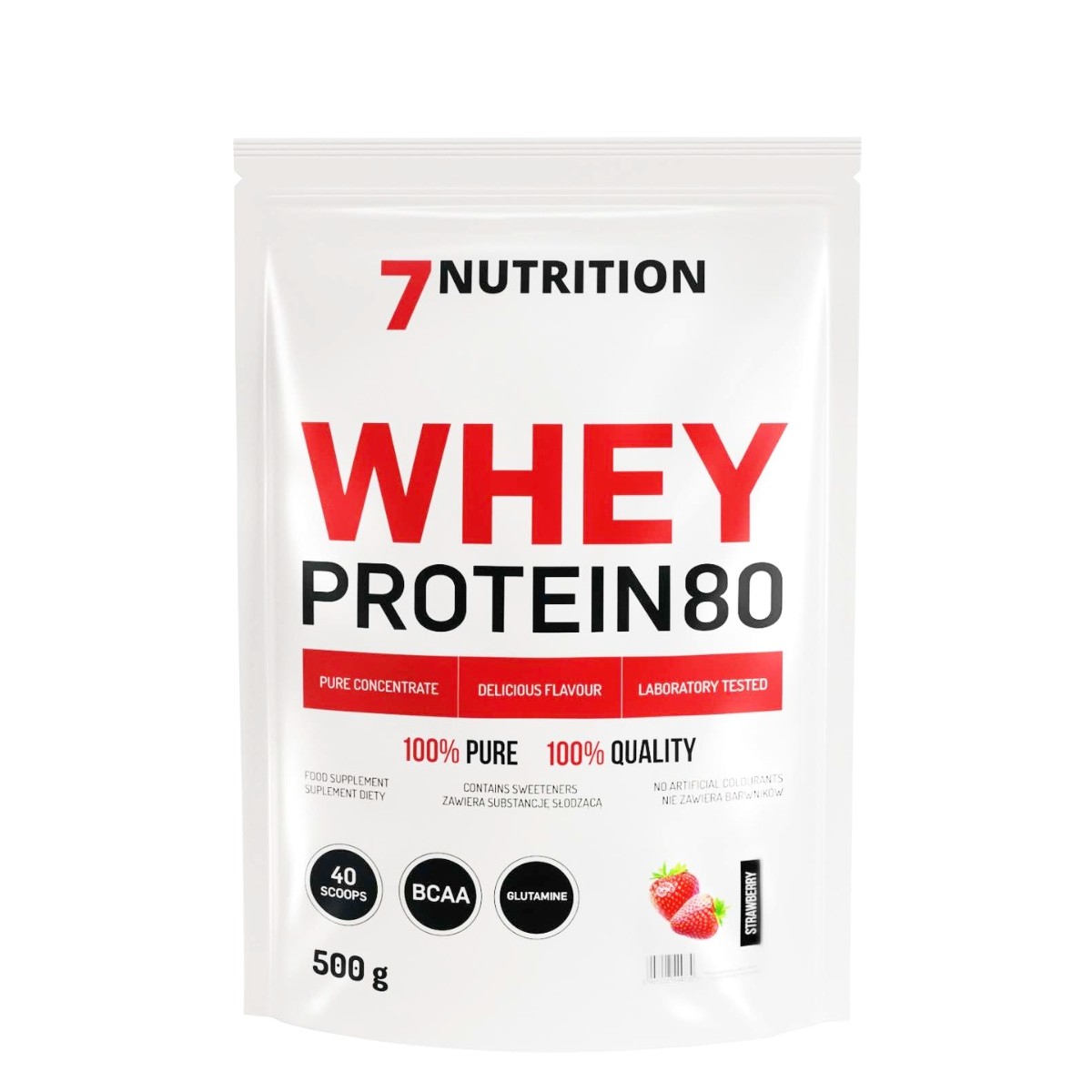 7 nutrition Protein surutke 80% jagoda, 500g