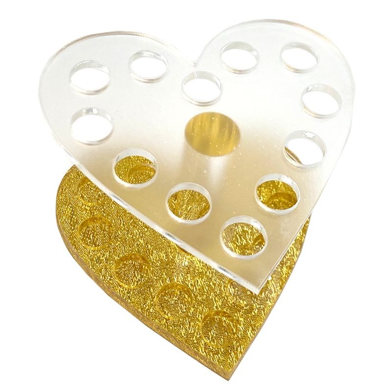 Držač za četkice Srce, Zlatna boja
