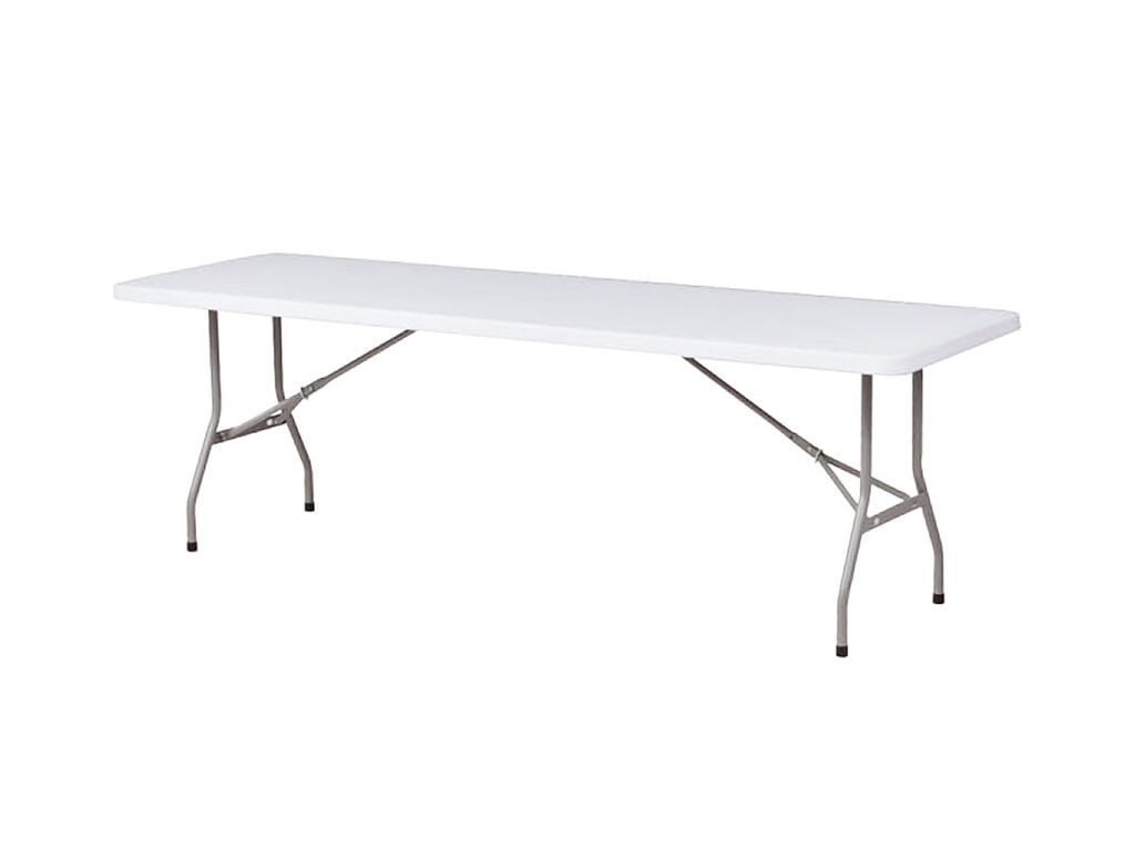 Sto na rasklapanje 244x76 cm, Plastični, Beli