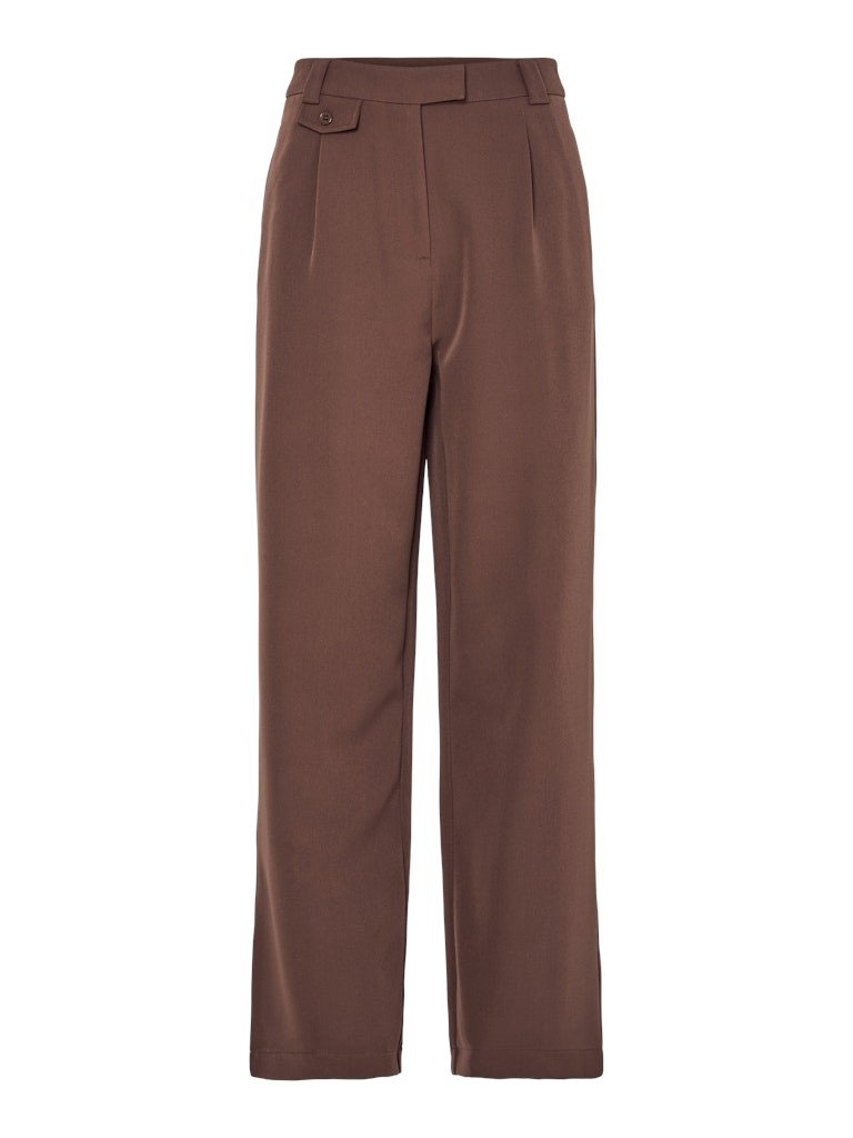 Pieces Ženske pantalone Nimora, Ravan kroj, Braon