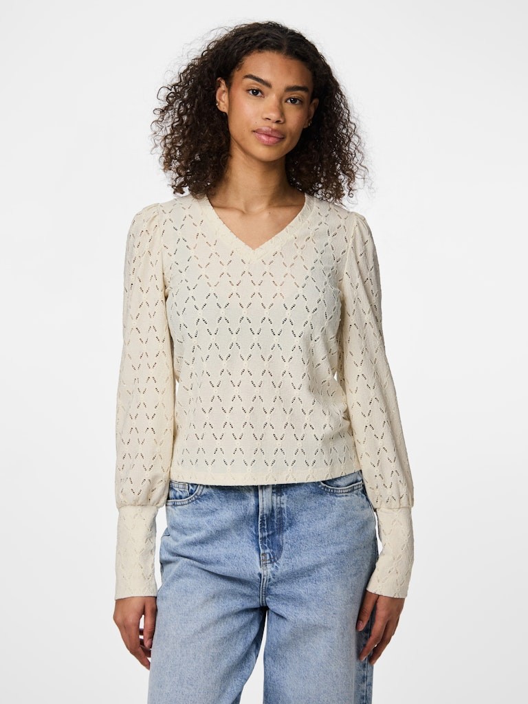 Pieces Ženska bluza Christy, Dugi rukav, Bež