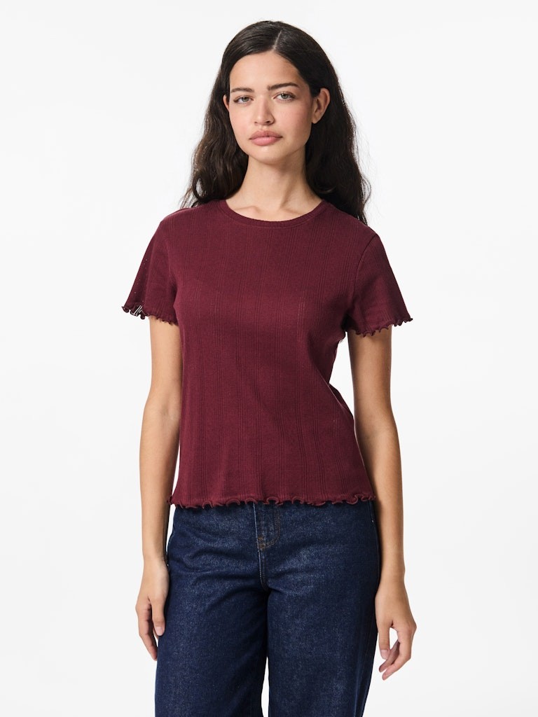 Pieces Ženska majica Marie, Kratki rukav, Crvena