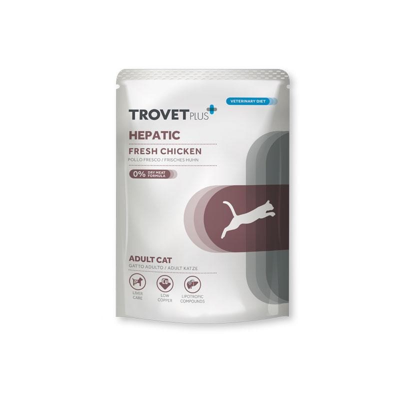 TROVET PLUS Hrana za mačke Hepatic, Piletina, 85g