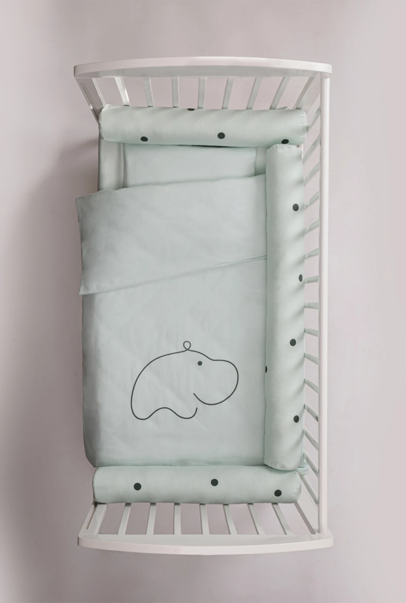 STEFAN Posteljina za bebe sa ogradicom, Menta