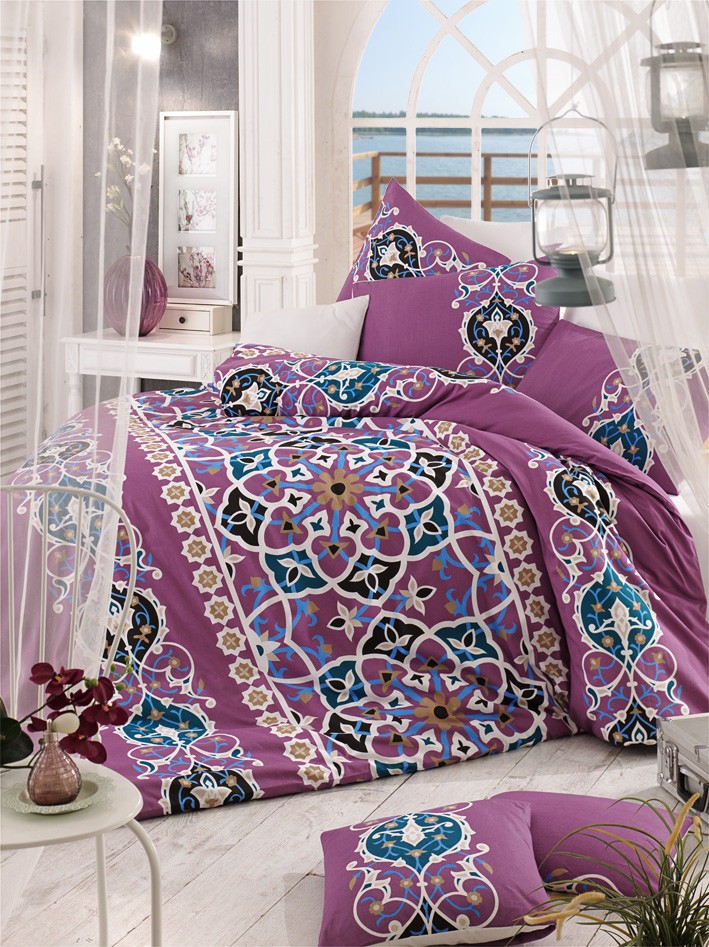 L'essentiel Maison Komplet posteljine Kayra, 160x220cm, Ljubičasta