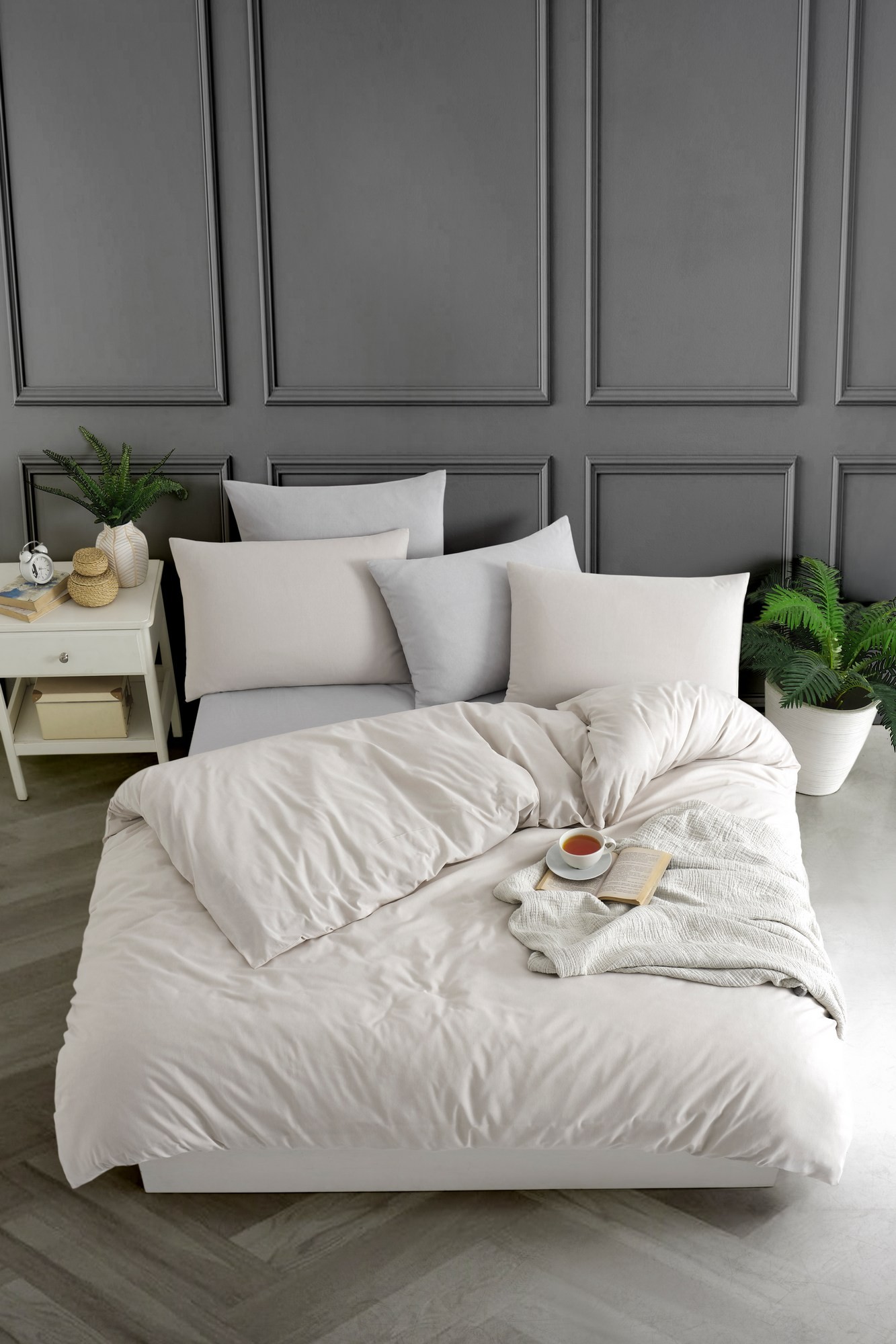 L'essentiel Maison Komplet posteljine Yarn Dyed, 160x220cm, Bež