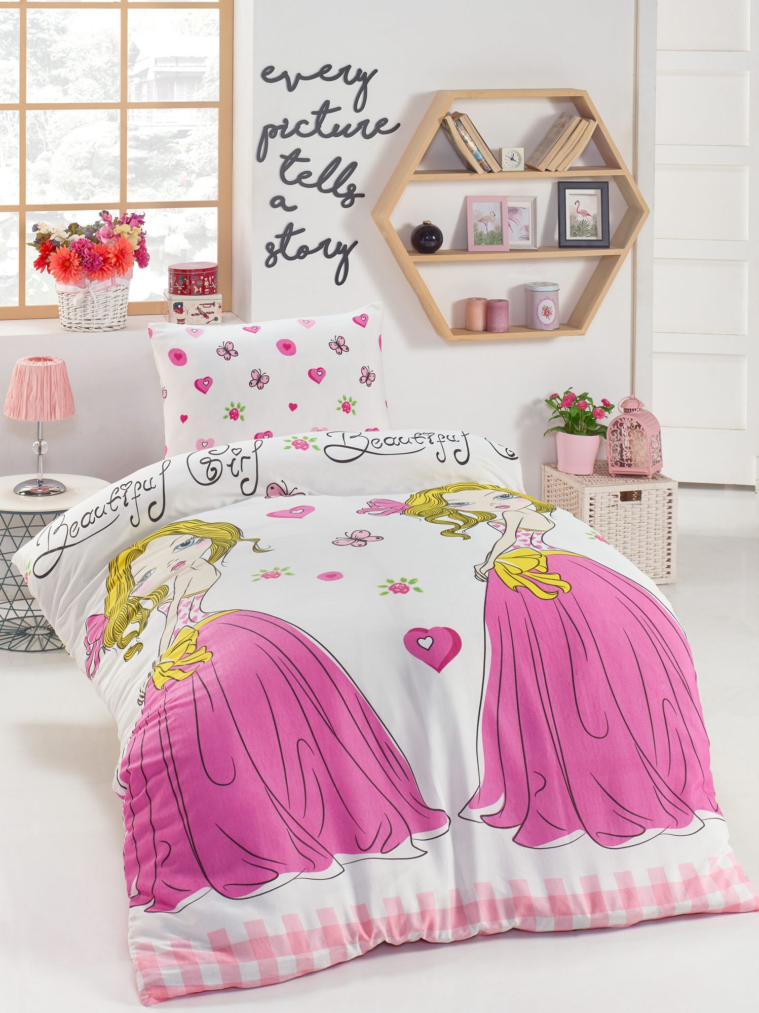 L'essentiel Maison Set Single posteljine Beatiful Girl, 140x200cm, Roze