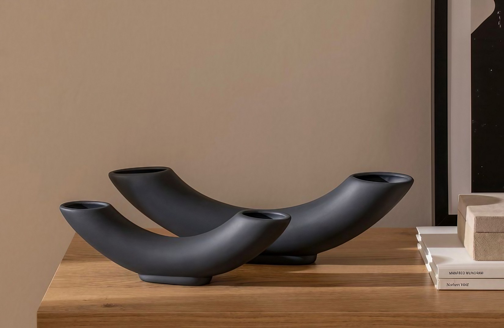 Aberto Design Set vaza CY0194, 27x4x8cm, 36x5x10cm, 2 komada, Antracit