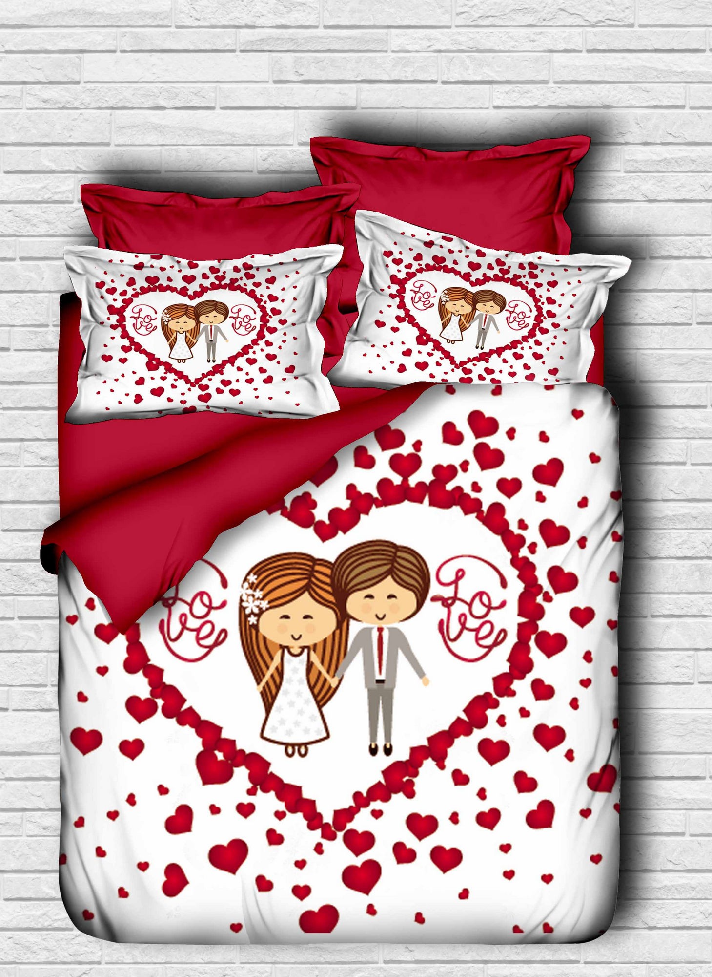 L'essentiel Maison Set Double posteljine 109, 200x220cm, Crveni