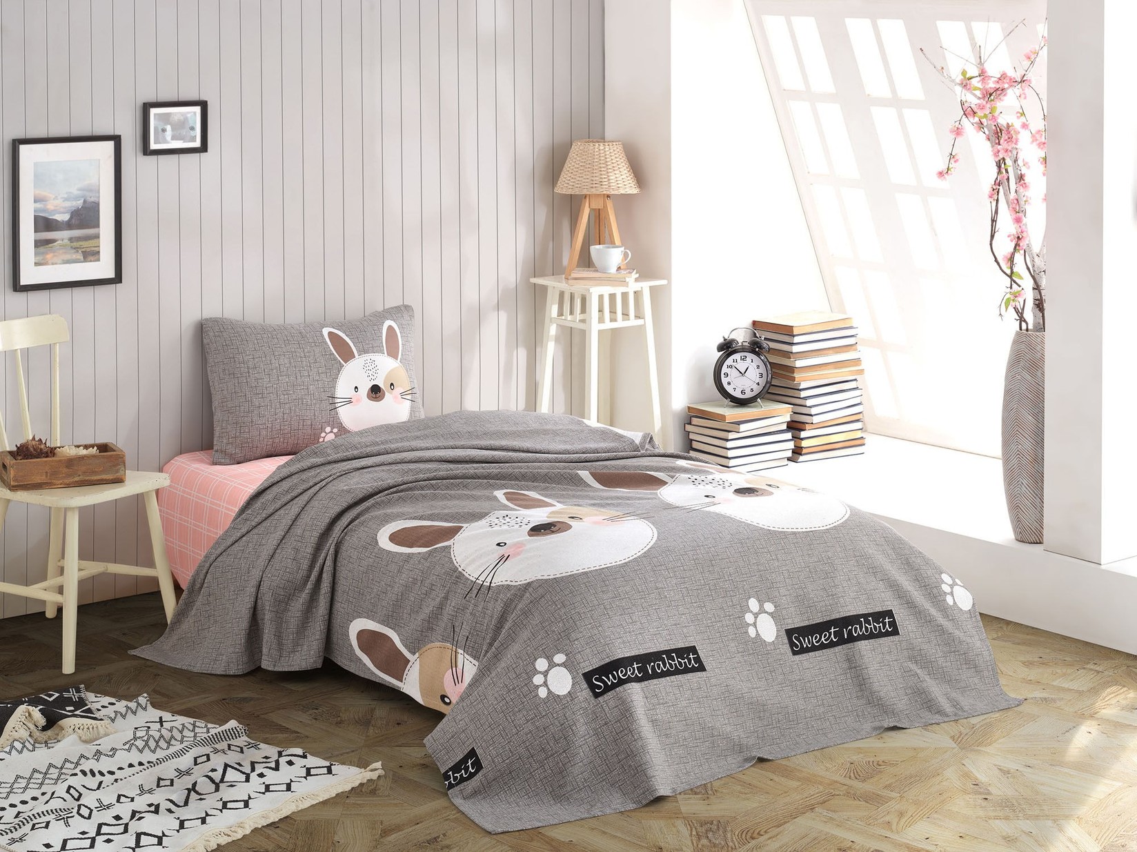 L'essentiel Maison Set prekrivač i jastučnica Tavsancik, 160x230 cm, Sivi