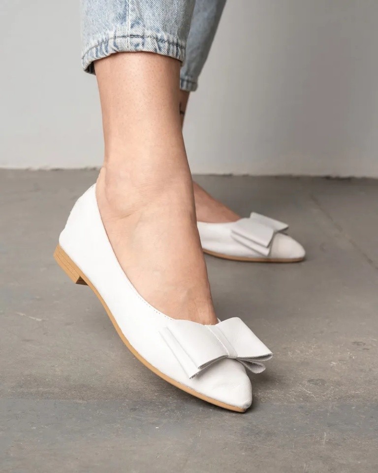 Invento Ženske kožne baletanke 741 697 MUG8006, Bele