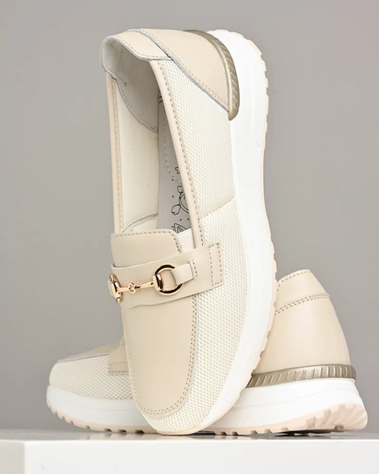 Cherry time Ženske kožne mokasine 4158, Bež