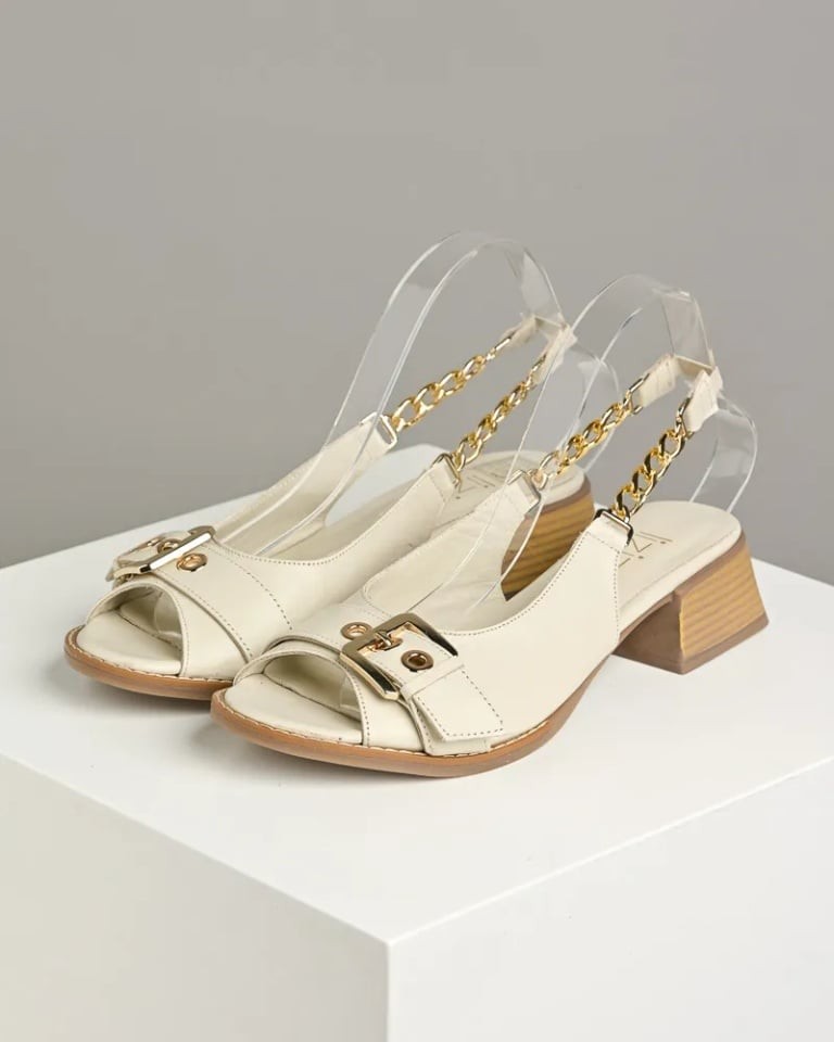 Lizizu Ženske kožne sandale 0073, Bež