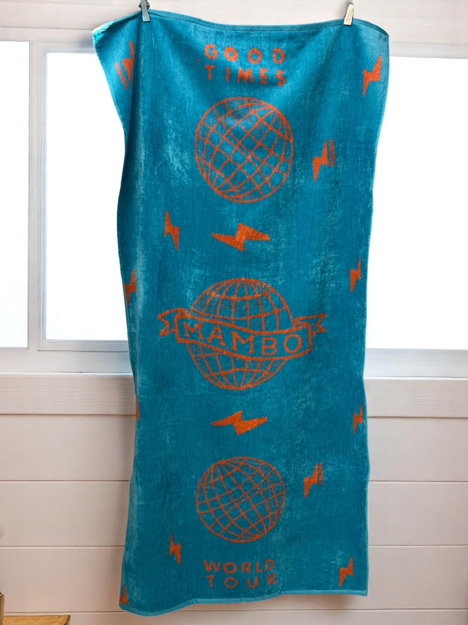 Viktorija Plažni peškir Mambo World Tour 166x81cm 100% pamuk A15, Plavi