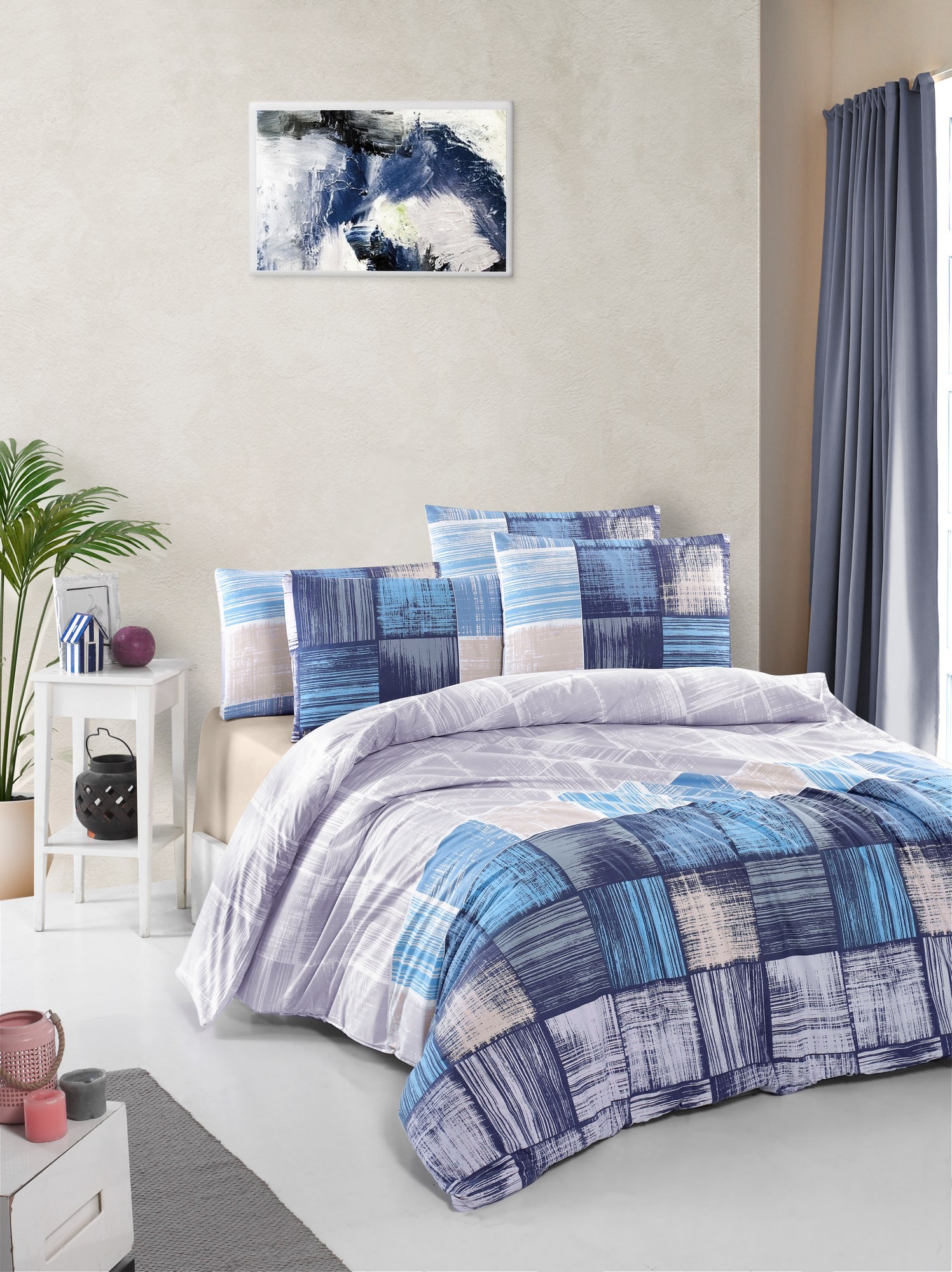 L'essentiel Maison Komplet posteljine Savina, 160x220cm, Plava