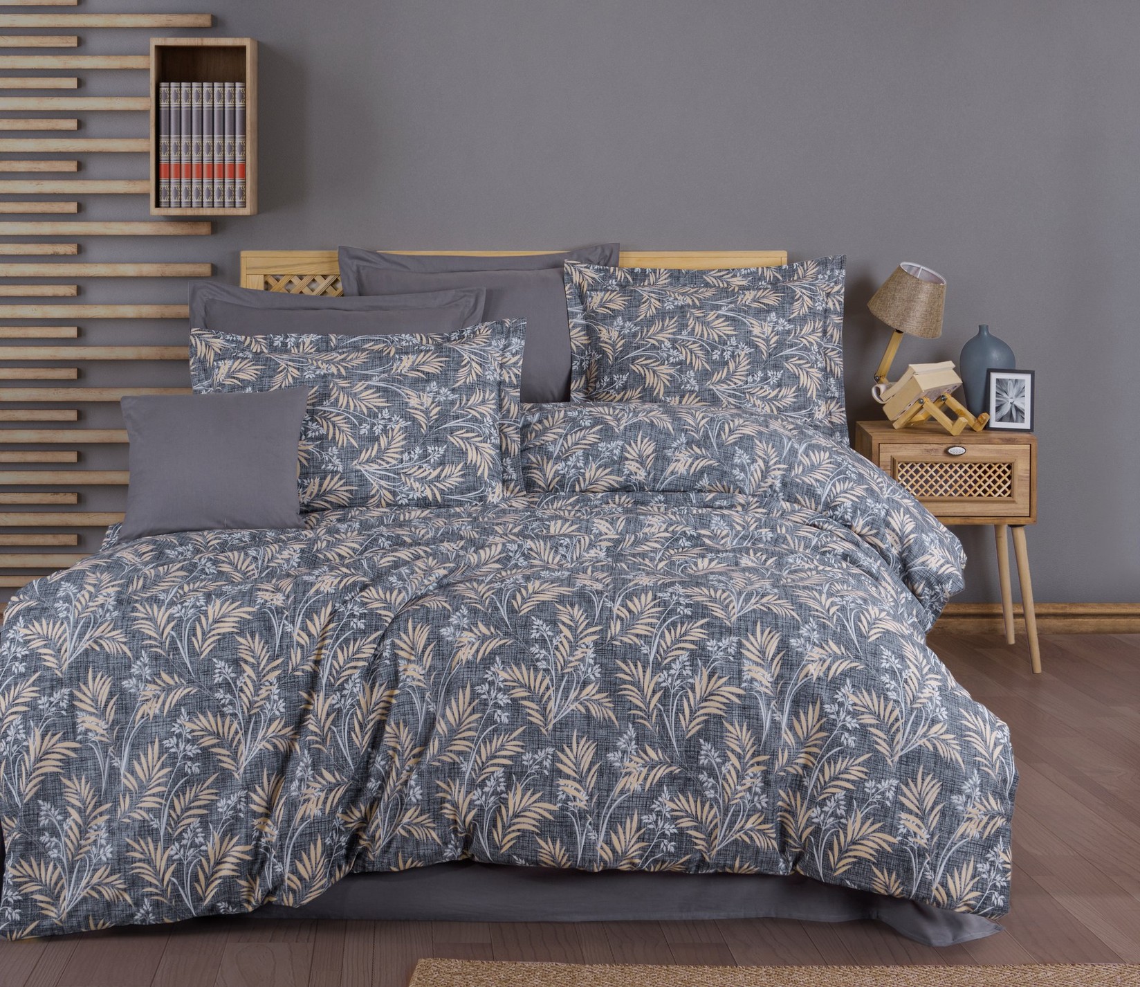 L'essentiel Maison Komplet posteljine Tugba, 160x220cm, Tamnosiva