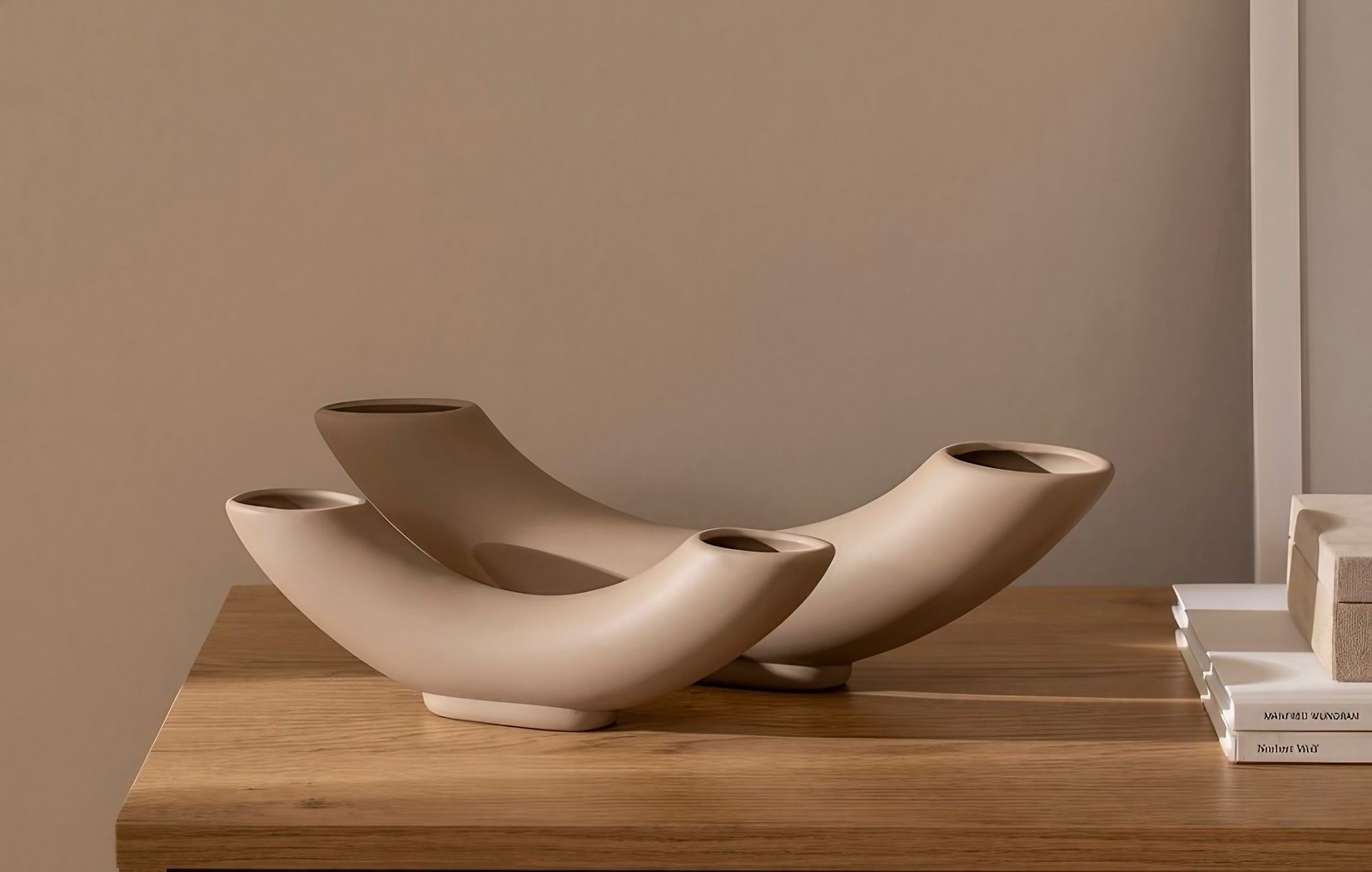 Aberto Design Set vaza CY0196, 27x4x8cm, 36x5x10cm, 2 komada, Krem